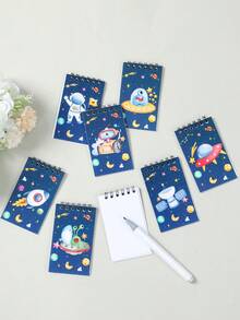 16入 6*10cm 藍色太空人迷你線圈便攜筆記本，派對小禮物好禮袋填充物，適用嬰兒派對、返校、開學第一天 - 藍色 - 查看 3