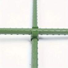 360° Rotatable Garden Stake Connector Clips, Universal Plastic Cross Pipe Buckle For 8/11/16/20mm Plant Support Poles, Greenhouse Trellis Vine Frame Fixed Clamp Gardening Accessories - Green - View 3