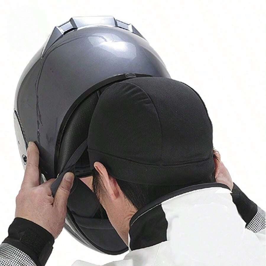 1pc Breathable Quick-Dry Helmet Liner Cap, Moisture-Wicking Technology, Adjustable Snap Closure, Suitable For Mountain Biking And Long-Distance Cycling, Compatible With Most Helmets (Helmet Not Included) - Multicolor - View 1