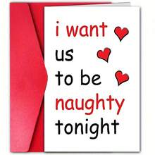 1pc This Single Funny Valentine's Day Card, Stating 'I Want Us To Be Naughty Tonight, ' Makes An Ideal Present For Partners, Spouses, And Is Perfect For Occasions Like Valentine'S Day, Anniversaries, And Birthdays - Greeting Card + Envelope - View 2