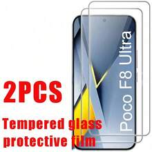 2片裝 高畫質鋼化玻璃螢幕保護貼,適用於 POCO C85/C75/C65/F8 Ultra/F8 Pro/X7 Pro/X6/X6 Pro/M7 Pro,支援指紋解鎖、防摔、防刮、無氣泡、曲面螢幕保護貼 - 無色 - 查看 5
