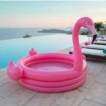 Magenta Flamingo Shaped Large Capacity Inflatable Swimming Pool, Thickened PVC Material, Dedicated For Summer Yard Water Play, Suitable For Outdoor Party, Wedding Scene Decoration, Home Inflatable Water Play Pool - Multiple Styles - View 7