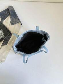 大容量女款托特包，新款極簡通勤單肩包 - 藍色 - 查看 4