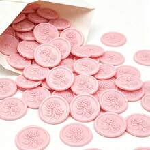 40 PCS 3D Embossed Hydrangea Wax Seal Stickers, Wedding Invitation Envelope Seal Stickers, Self-Adhesive Flower Stickers, Perfect For Invitations And Gift Packaging - Pink Hydrangea - View 3