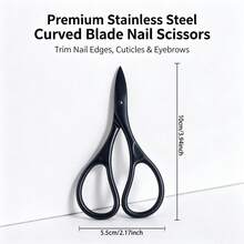 Cortauñas Profesional Multifunción, Tijeras de Uñas con Hoja Curva, Adecuado para Recortar Uñas, Uñas de los Pies, Cejas y Pestañas - Negro - Ver 6