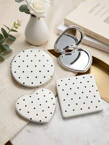 Portable Foldable Double-Sided Makeup Mirror, Ultra-Thin Lightweight PU Leather 180° Flip Cover Makeup Mirror, Anti-Drop Easy-To-Carry Multi-Function Small Makeup Mirror, Travel Essential For Multiple Scenarios, Ideal Gift For All Genders - Multicolor - View 1