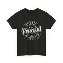 Unisex Freedom Protest Meme Crew Neck All Season Casual Tee Black Tshirt EKI0 - 黑色 - 查看 1