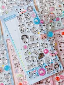 Cute Cartoon Animal Series 3D Panda Stickers, Fun 3D Embossed Stickers, Luggage Guitar Phone Decorative Decals - Multicolor - View 13