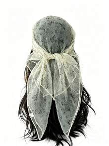 1pc New Rhinestone Headscarf Women's Elegant Headwrap Lightweight Breathable Premium Square Scarf Sun Protection Travel Accessory - Multicolor - View 13