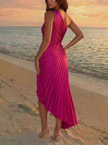Women Cocktail Dresses - Hot Pink - View 2