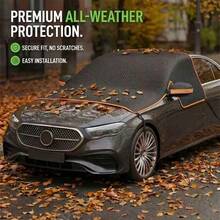 Magnetic Enhanced Car Sunshade, Orange Reflective Strip, Magnetic Installation, Full Coverage, Blocks Heat And Glare, Foldable, Suitable For Sedan/SUV, Privacy And Interior Protection, Durable, Essential Car Accessory - Multicolor - View 3
