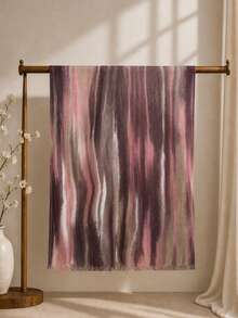 Women's Handmade Tie-Dye Contrast Gradient Hijab Scarf, Soft Lightweight Breathable Large Headscarf Shawl, Suitable For Muslim Women, Vintage Bohemian Style - Lotus Root Pink #22 - View 4