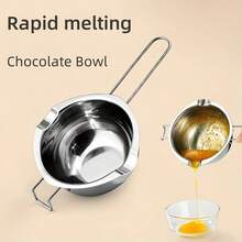 Stainless Steel Chocolate Melting Pot, Dual Nozzle Heat-Resistant Handle, For Melting Chocolate, Candy And Candle Making. Dual Pot Stainless Steel Pot, Separated Heating From Water, Melting Pot, Wax Pot, Baking Pot - Multicolor - View 3