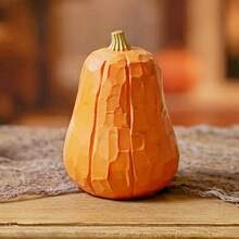 3pcs/Set, Resin Pumpkin Decor - Modern Geometric Autumn Sculpture, Suitable For Home, Office And Thanksgiving Celebration - Three-pumpkin Set - Orange - View 5