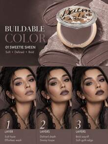 Pudaier 12-Shade 4-in-1 Multi-Use Makeup Balm, Tinted Lip Balm, Cream Blush, Eyeshadow & Contour Balm, Sangat Berpigmen, Dapat Dibangun, Mudah Dibaurkan, Tahan Air, Tahan Keringat, Tahan Lama untuk Riasan Gothic, Musim Gugur/Musim Dingin, Halloween & Pesta Natal - #01 - View 4