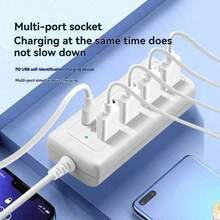 快速充電多口電源排插充電器 8口USB集線器 附4個USB Type-C 25W快充埠 高速多口充電器 適用5V USB設備 包括電腦、筆記本電腦、平板電腦等 春季禮物 - 彩色 - 查看 4