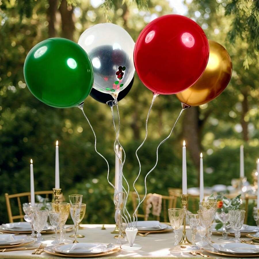 1 Set Multi-Color Balloon Stand, Self-Adhesive Desktop Balloon Holder, Spiral Rod, Indoor/Outdoor Use, Adjustable Height, Home Decor, Wedding And Christmas Party Decoration, Tabletop Centerpiece - Multicolor - View 1