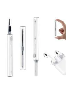 3-In-1 Multifunctional Cleaning Tool With Charging Case, Speaker Hole & Crevice Dust Removal, Metal Pick, Flocked Sponge Dusting Brush, Soft Bristle Brush For Bluetooth Earbud Charging Case Crevice Cleaning - 3-in-1 Headphone Cleaning Tool - View 3