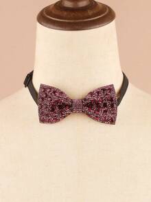 1pc Fashionable Women's Luxury Sparkling Stage Evening Party Wedding Adjustable Bow Tie, Wedding Party Cocktail Banquet Host Suit Dress Accessory - A2711 - View 11