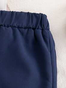 Celana Panjang Kasual Modis Berlapis Termal untuk Anak Laki-Laki Remaja, Cocok untuk Musim Gugur/Dingin - Navy Blue - View 5