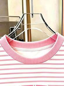Tween Girl Letter Print Crew Neck Long Sleeve Sweatshirt - Pink - View 6