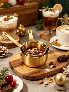6pcs Stainless Steel Sauce Cups With Handle, Durable Multi-Functional Tableware. Suitable For Dipping Sauces, Gravies, And Baking Ingredients. Enhances Dining Elegance; A Great Practical Gift For Home Cooking Enthusiasts. 1pc/2pcs - Gold - View 9