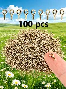 Stainless Steel Eye-Shaped Screw Pins, 100/2000pcs Multi-Color Assorted Pack, Screw Eye Keychain Rings, Suitable For DIY Jewelry Making Accessories - Eye Needle - View 19