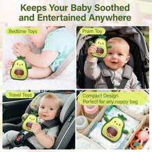 Avocado Silicone Teething Glove, Baby Teether Toy, Anti-Drop Baby Chewing Teether, Prevents Baby From Biting Fingers, 3-In-1 Toy Combining Teether, Rattle, And Newborn Sensory Toy - Multicolor - View 9