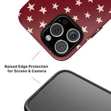 Starway Phone Case| Red Vintage Star Pattern|    IPhone17 Pro Max  IPhone16 15 14  IPhone13 12 Mini Version - White 1 - View 4