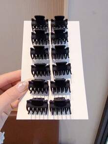 12Pcs Mini Multi-Color Hair Claws, Simple Small Jaw Clips For Women Half Up Hair - Multicolor - View 7