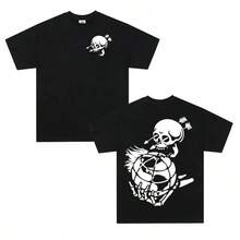 Forward Observations Group Death Skeleton T-Shirts für Männer Street Gothic Bestseller T-Shirt Mode Übergroße Oberteile T-Shirts Streetwear - Schwarz - Übersicht 1