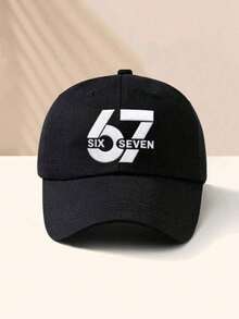 兒童多色 67 Six Seven 刺繡戶外休閒時尚可調節防曬春夏水洗棒球帽 - 彩色 - 查看 1