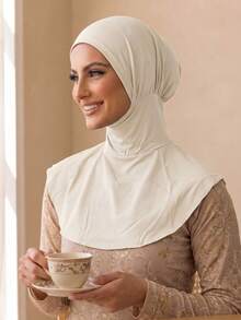 1pc Women's Swim Cap Headscarf, Elegant Solid Color Polyester, Summer - White Stripes - View 5