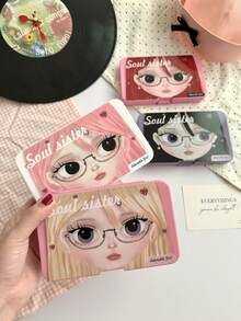 eyekan Ins Sweet Cool Girl Cartoon Contact Lens Case Multi-Piece Set, Portable Contact Lens Storage Box, Travel Contact Lens Container, Cute And Beautiful Contact Lens Set - View 3
