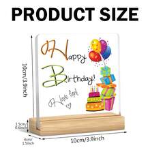 2D Flat Acrylic "Happy Birthday" Festive Decor, With Contrasting Color Artistic Lettering And Colorful Birthday Illustrations To Convey Joyful Blessings, Lively And Vibrant Style Suitable For Parties And Home Scenes, For Friends, Family And Colleagues, As A Birthday Gift To Convey Happiness And Good Wishes, Please Remove Protective Film Before Use - A - View 9