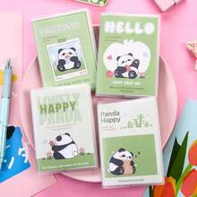 60 Sheets A7 Cartoon Panda Series Pocket Notebook, Portable Waterproof PVC Cover Compact Mini Notepad, Cute Animal Design Memo Pad For Students School Office Travel Daily Note Taking Stationery Supplies School Supplies - Panda - View 12