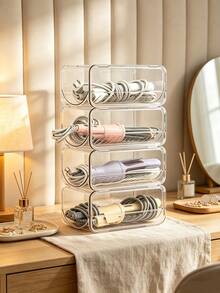 2/1pc Stackable Clear Hair Tool Organizer Hair Straightener Holder For Vanity Countertop Portable Curler Storage Rack Styling Wand Stand Bathroom Organization Accessories Space Saving Curling Iron Holder Stackable Hair Styling Tool Organizer - Multicolor - View 8