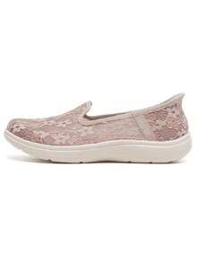 Skechers 女款休閒鞋 ON-THE-GO FLEX RADIANT 蕾絲網布走路鞋 舒適透氣輕量運動休閒鞋 138363-TPE - 灰褐色 - 查看 1