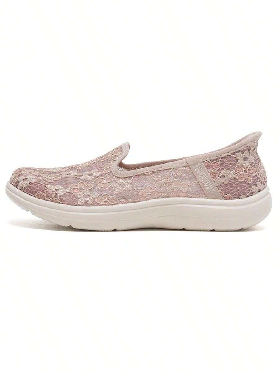 Skechers 女款休閒鞋 ON-THE-GO FLEX RADIANT 蕾絲網布走路鞋 舒適透氣輕量運動休閒鞋 138363-TPE - 灰褐色 - 查看 1