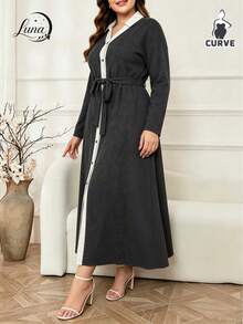 Plus Size Dresses - Black - View 6