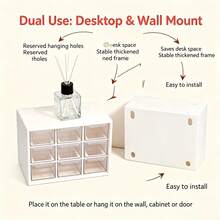 6/8/9 Compartment Transparent Drawer Storage Box, Wall-Mounted Desktop Organizer Rack, Suitable For Jewelry, Stationery, DIY Painting, DIY Crafts And Accessories Storage - / - View 2