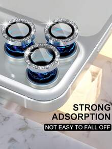 3pcs (Bright Silver) Camera Lens Protector Film For IPhone 17 Pro/ 17 Pro Max, Compatible With 16 Pro Max 16 Pro 16 16 Plus 15 Pro Max 15 15 Pro 15 Plus 14 13 12 11 Pro Max Lens Protector Case, 9H Tempered Glass Camera Cover Screen Protector Film Metal Ring Decorative Accessory, Suitable For Phone Case - Silver - View 6