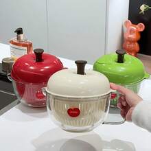 1件蘋果造型沙拉脫水器 手動蔬菜脫水桶 雙層可拆卸附蓋與手柄 塑膠材質 現代廚房小工具風格 快速洗乾水果瀝水籃 適用於沙拉、蔬菜、農產品及廚房使用 - 蘋果瀝水籃 - 查看 9