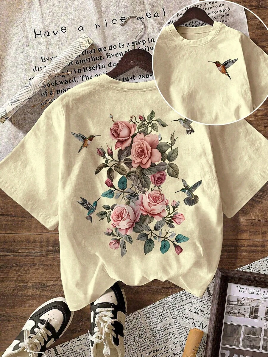 Women T-Shirts - 杏色 - 查看 1