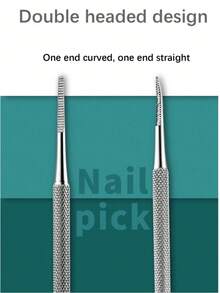 9/3pcs Stainless Steel Nail Tool Set With Storage Bag, Double-Sided Nail File, Nail Lifter, Spoon-Shaped Pusher, For Nail Edge Cleaning, Toe Nail Care, Home Foot Care - Multicolor - View 4