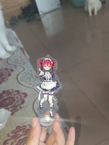 Anime Female Character Virtual Idol High-Definition Printed 2D Manga Style Acrylic Standee, Creative Desktop Decor Display Ornament, Exquisite Collectible Craft, Detachable Main Character Standee + Premium Modular Base, Easy Assembly, Personalized Decor, Great For Collection And Gift - Multicolor - View 4