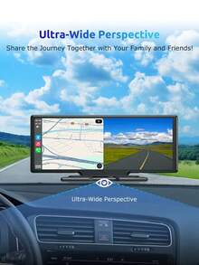 可選相機 / 10.26 吋觸控螢幕 CarPlay 便攜式汽車音響 Android Auto，Car Play 導航，語音控制，遠端連接/AUX/FM，汽車收音機接收器，循環錄影，即插即用，適用於汽車、卡車、廂型車 - Car display - 查看 7