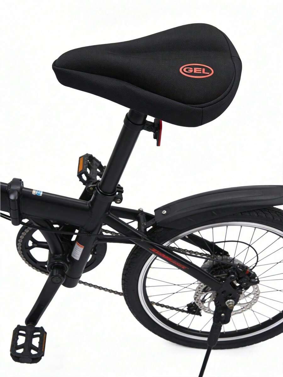1pc Extra Large & Wide Silicone Bicycle Seat Cover, Thickened Mountain Bike Electric Bike Saddle Cover - Black - View 1