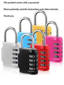 1/2pcs Combination Lock For Storage Cabinet, 4-Digit Combination Padlock, Combination Lock, Suitable For School Lockers, Gym, Doors, Storage Rooms - Black And Silver Resettable Combination Lock, Suitable For Toolboxes, School Lockers And Luggage, Storage Cabinet Lock, Padlock, Lockers, Helmets, Backpacks, Luggage, Locks, Heart Gifts - Multicolor - View 11