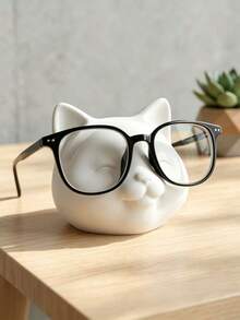 1pc Cat-Shaped Glasses Holder, Minimalist INS Style Design, Suitable For Home Bedroom, Study, Office Desk Placement, Creative Decorative Ornament, Can Also Store Glasses, Earphones, Small Jewelry, Multi-Functional Tidy Desk, Soft Texture Versatile For Various Home And Office Scenes - Multicolor - View 10